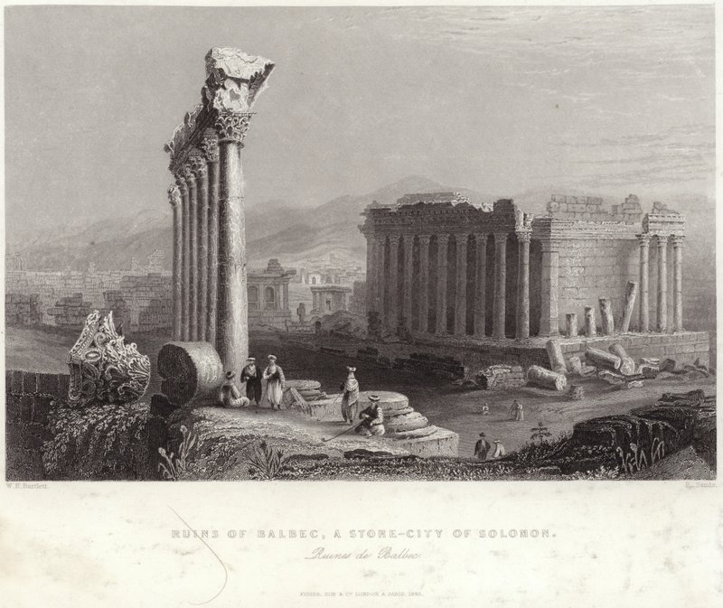 Ruïnes van Balbec door William Henry Bartlett
