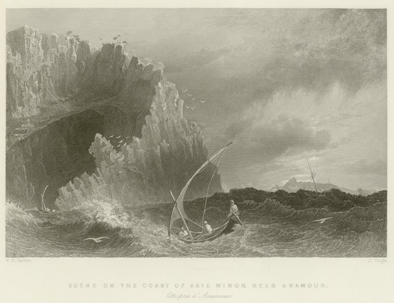 Scène aan de kust van Klein-Azië door William Henry Bartlett