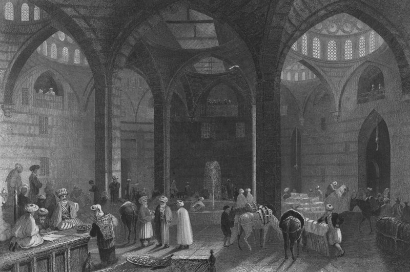 De Grote Khan in Damascus door William Henry Bartlett