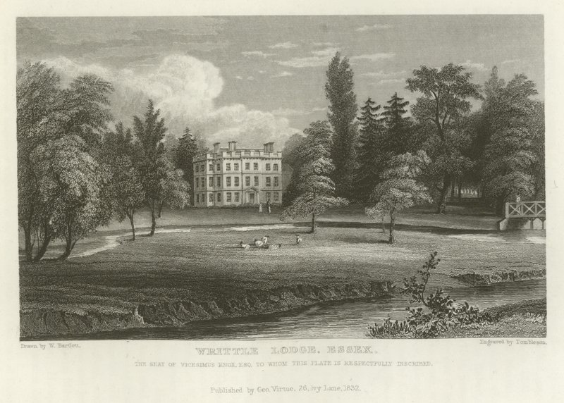 Writtle Lodge, Essex, het Landgoed van Vicesimus Knox, Esquire door William Henry Bartlett