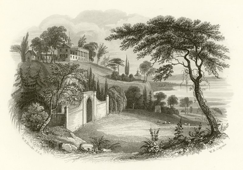 Residentie en graf van Washington, Mount Vernon, aan de Potomac door William Henry Brooke