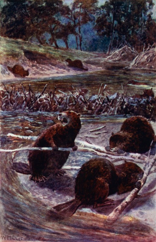 "Ze bouwen een dam over de stroom" door William Henry Charles Groome