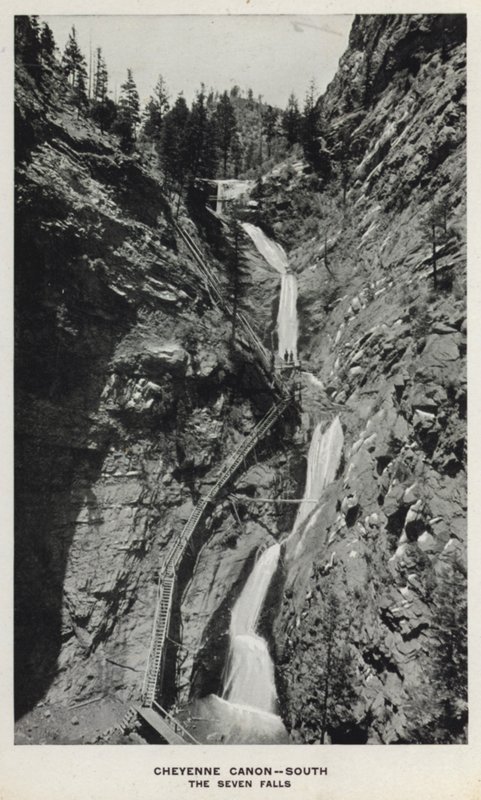 Canyons van Colorado: Cheyenne Canon, Zuid, De Zeven Watervallen door William Henry Jackson