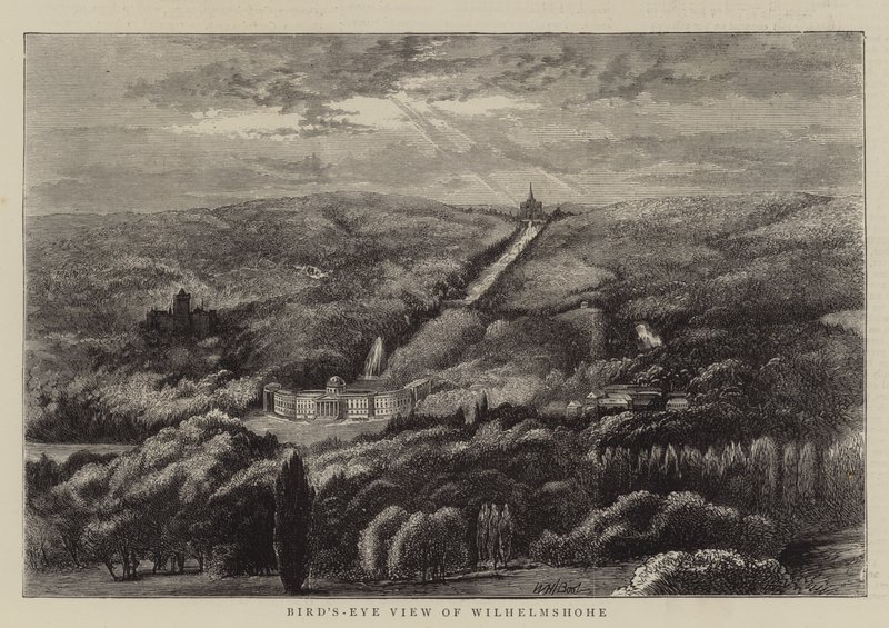 Vogelvlucht van Wilhelmshöhe door William Henry James Boot