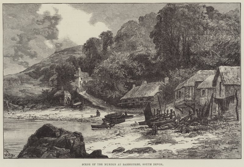 Scène van de moord in Babbicombe, Zuid-Devon door William Henry James Boot