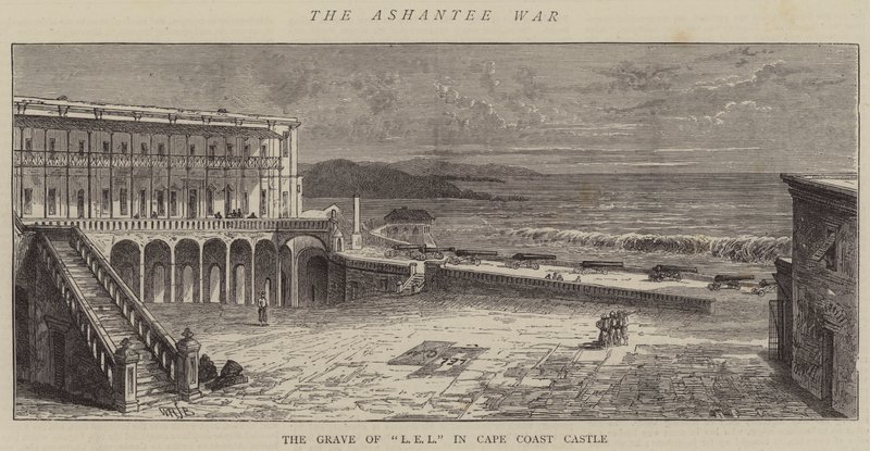 De Ashantee Oorlog, het Graf van L E L in Cape Coast Castle door William Henry James Boot