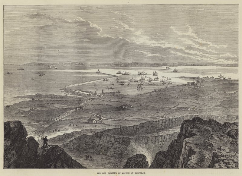 De nieuwe haven van toevlucht in Holyhead door William Henry Pike