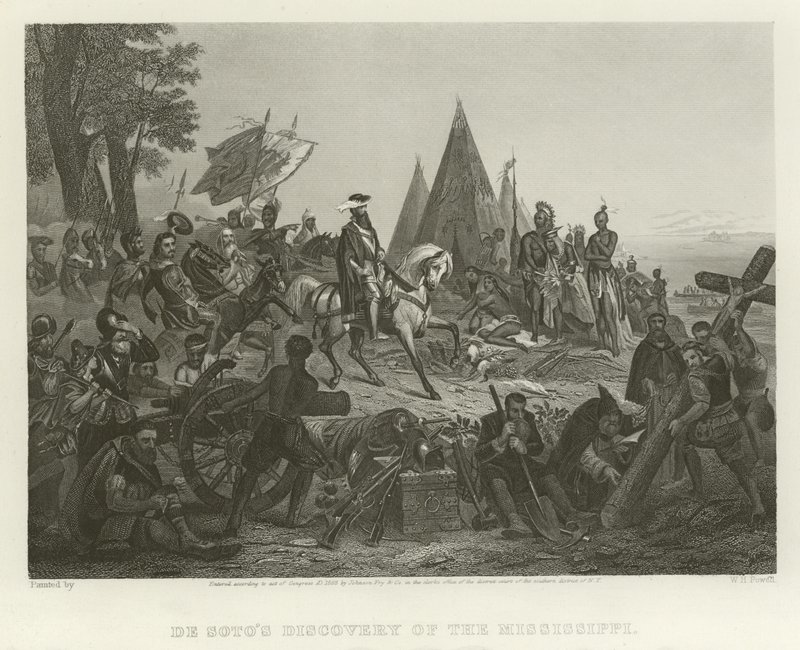 De Ontdekking van de Mississippi door De Soto door William Henry Powell