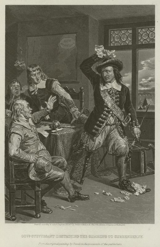 Gouverneur Stuyvesant vernietigt de oproep om New York over te geven, 1664 door William Henry Powell