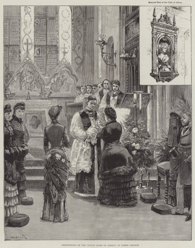 Doop van de Jonge Hertog van Albany in de Kerk van Esher door William Heysham Overend