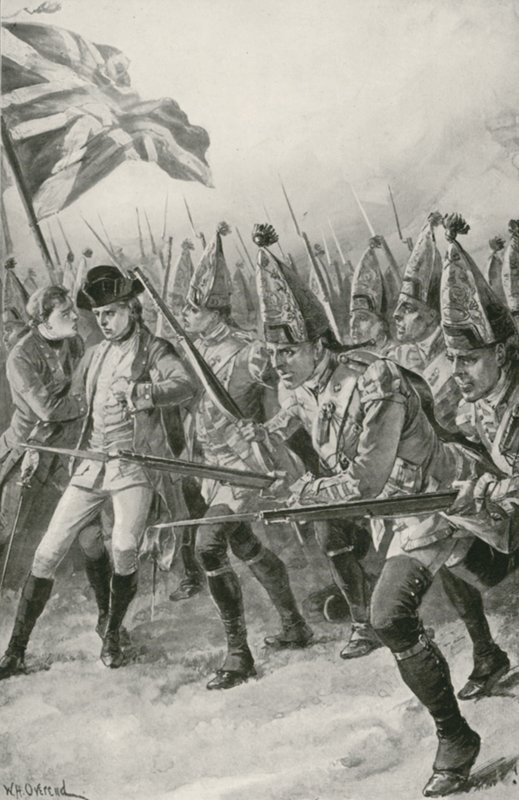 Generaal Wolfe wordt Dodelijk Gewond terwijl hij de Aanval leidt op de Vlakten van Abraham door William Heysham Overend