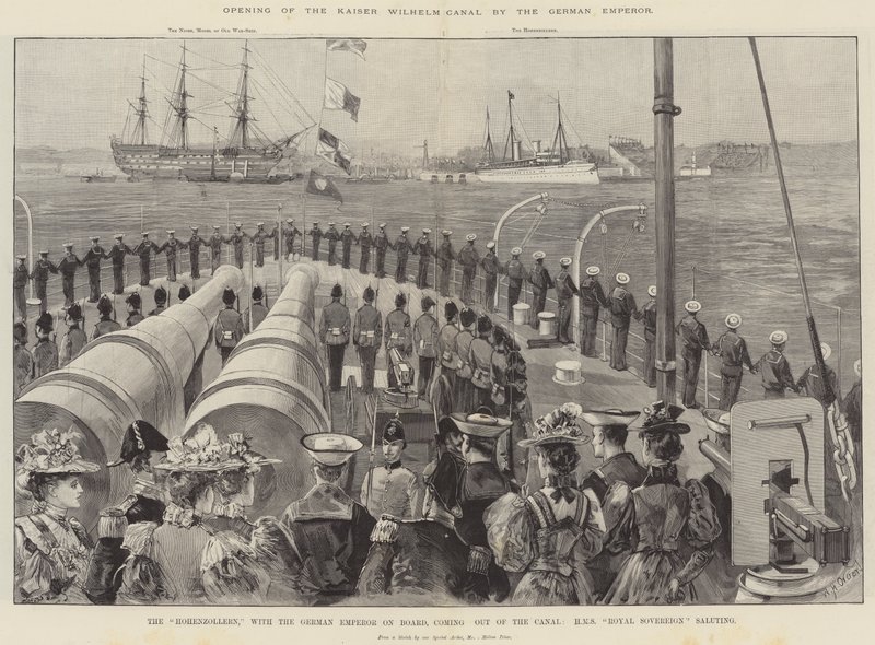 Opening van het Kaiser Wilhelm Kanaal door de Duitse Keizer door William Heysham Overend