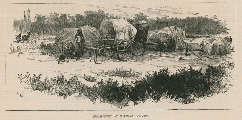 Schetsen van het zigeunerleven; Kampement op Mitcham Common door William Heysham Overend