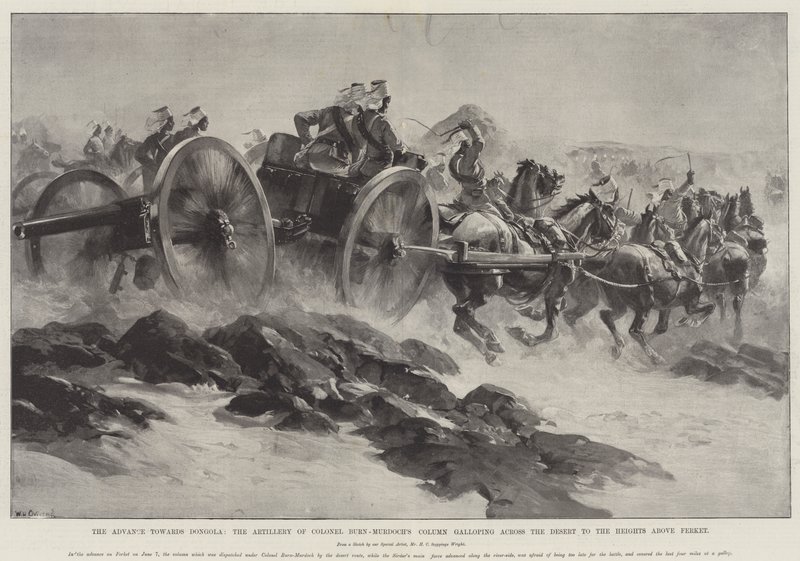 De Vooruitgang naar Dongola, de Artillerie van Kolonel Burn-Murdoch