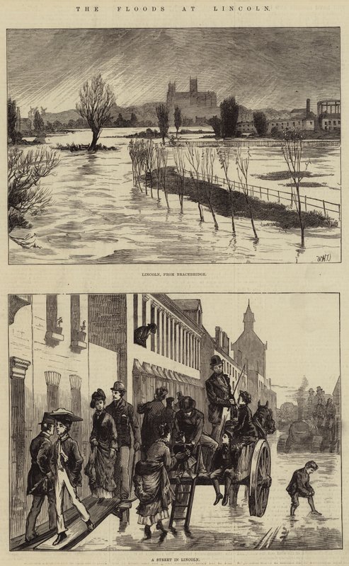 De overstromingen in Lincoln door William Heysham Overend