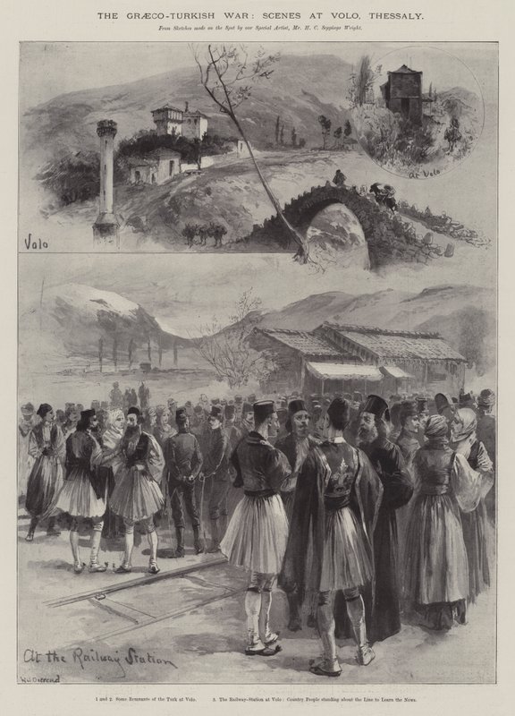 De Grieks-Turkse Oorlog, Scènes in Volo, Thessalië door William Heysham Overend