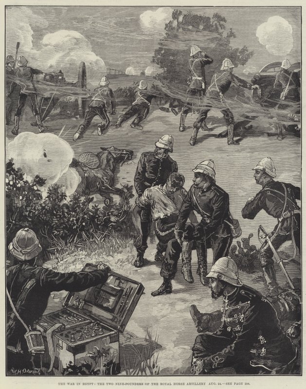 De Oorlog in Egypte, de Twee Negentien-Ponders van de Koninklijke Rijdende Artillerie, 24 augustus door William Heysham Overend