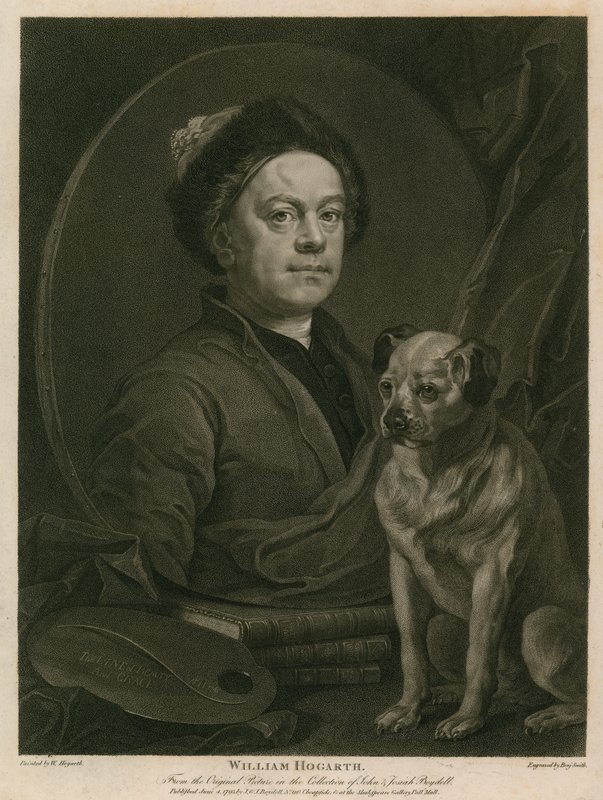 Zelfportret van William Hogarth door William Hogarth