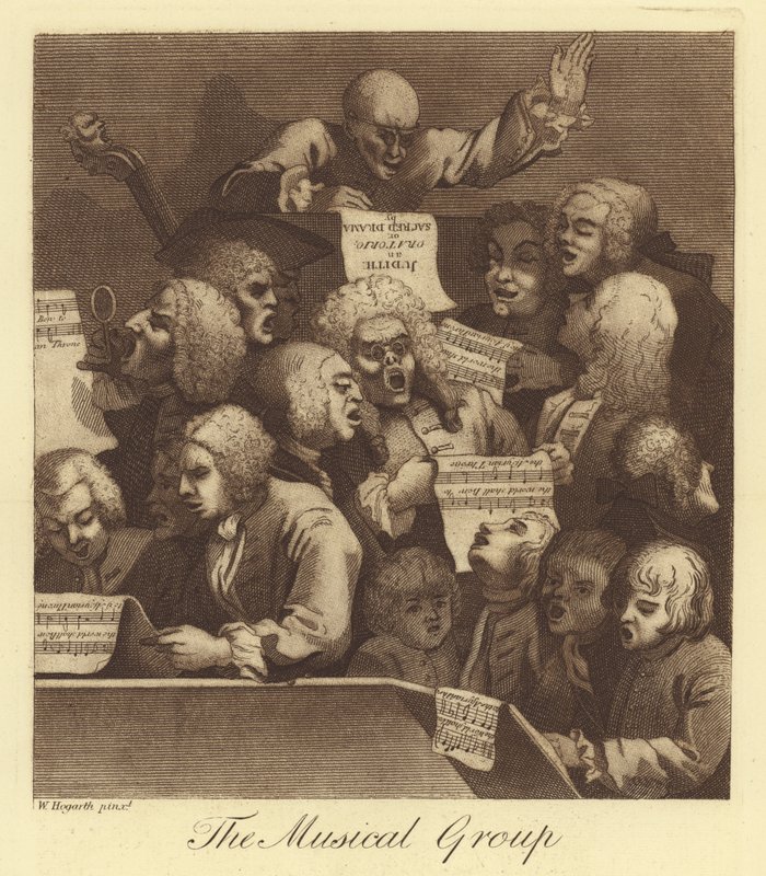 De muziekgroep door William Hogarth
