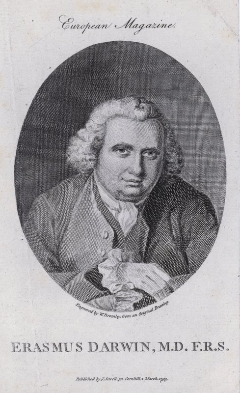 Erasmus Darwin, Engelse arts, natuurfilosoof, dichter en voorvechter van de afschaffing van de slavenhandel (gravure) door William III (after) Bromley