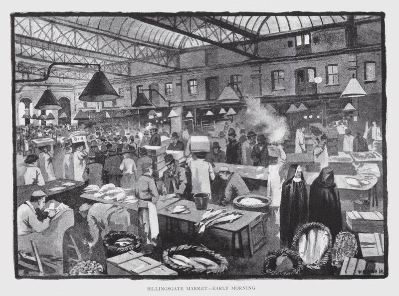 Billingsgate Markt, Vroege Ochtend door William Luker
