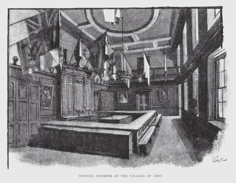 Raadzaal van het College of Arms door William Luker