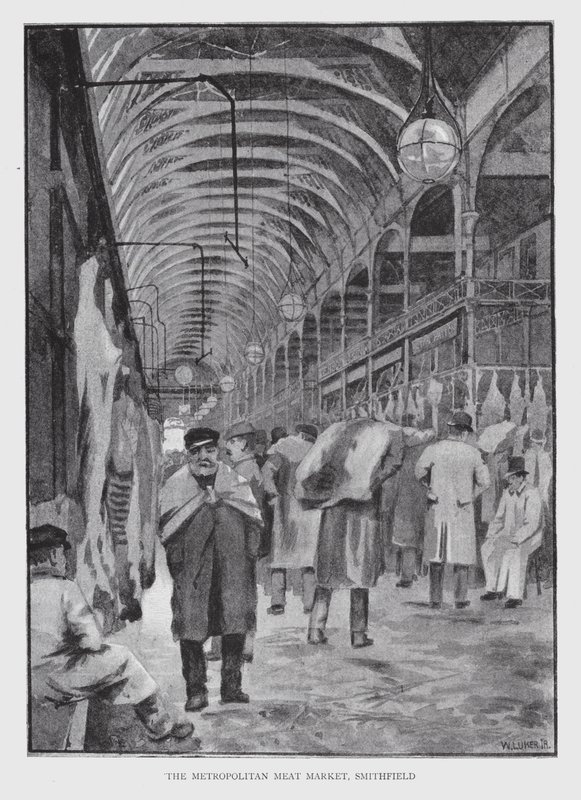 De Metropolitan Meat Market, Smithfield door William Luker