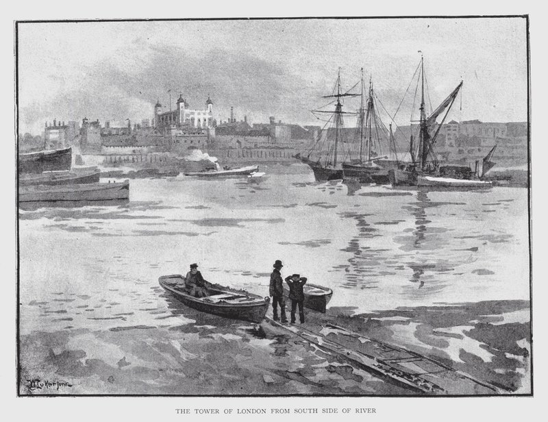 De Tower of London vanaf de Zuidkant van de Rivier door William Luker