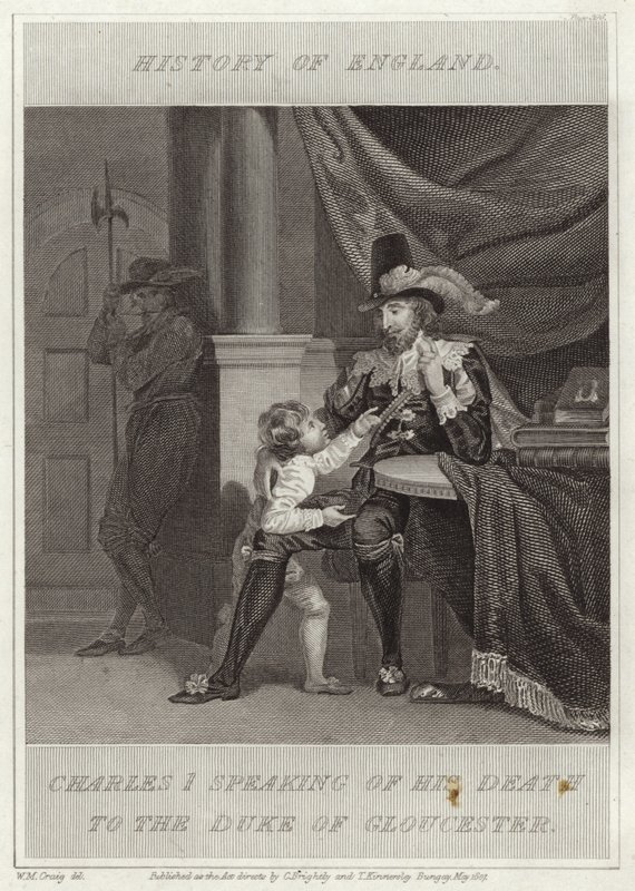 Karel I spreekt over zijn dood met de hertog van Gloucester door William Marshall Craig