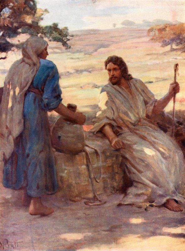 De Vrouw bij de Bron van Samaria, Johannes iv, 6, 7 door William Pratt