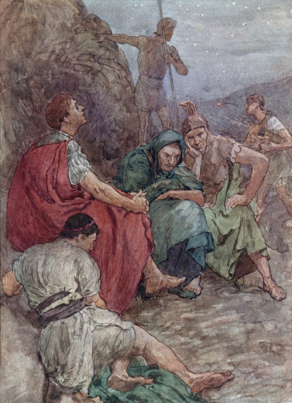 Brutus en zijn metgezellen na de Slag bij Philippi door William Rainey