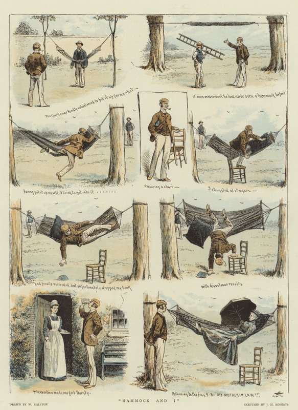 Hangmat en ik (chromolitho) door William Ralston