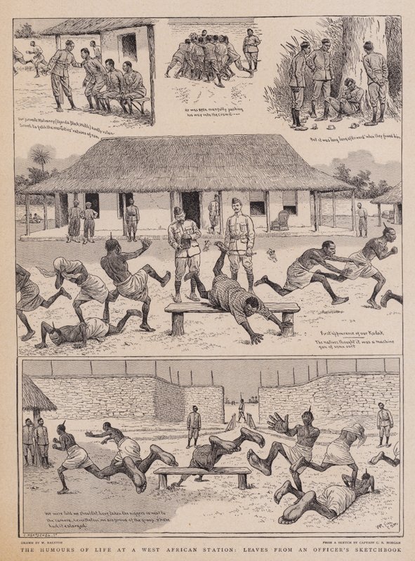 De humor van het leven op een West-Afrikaanse post, bladen uit het schetsboek van een officier door William Ralston