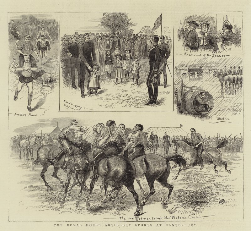 De Koninklijke Ruiterartillerie Sporten in Canterbury door William Ralston