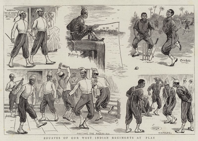 Zouaven van onze West-Indische Regimenten aan het Spelen door William Ralston