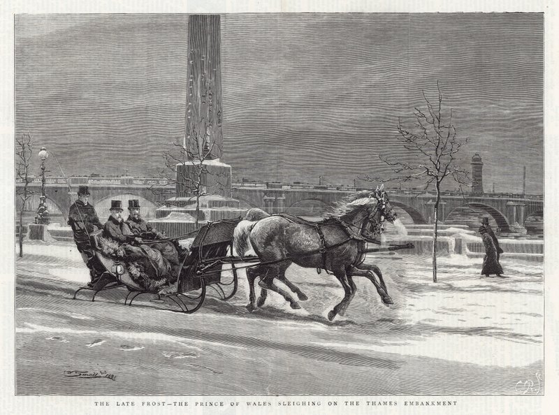 Late Vorst - de Prins van Wales op de Slee aan de Thames Embankment door William Small