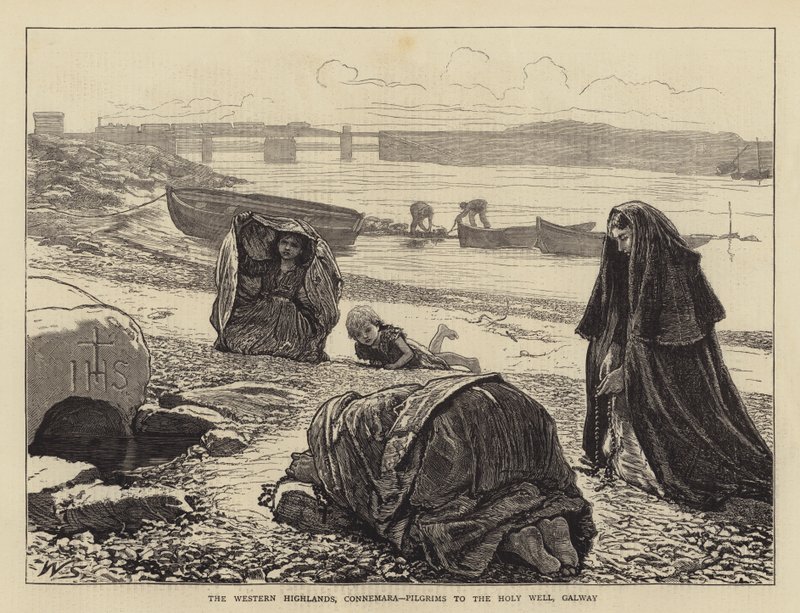 De Westelijke Hooglanden, Connemara, pelgrims naar de Heilige Bron, Galway door William Small