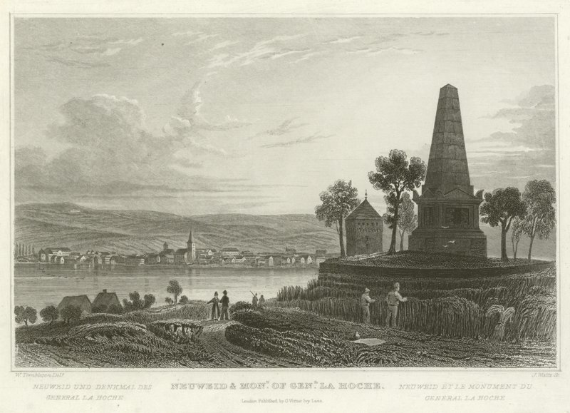 Neuweid en Monument van Generaal La Hoche door William Tombleson