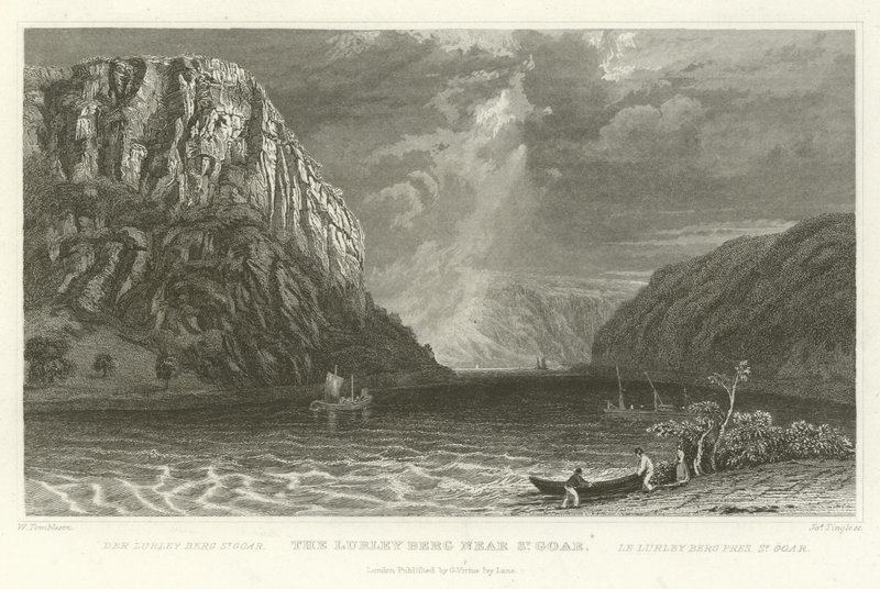 De Lurley Berg bij St Goar door William Tombleson