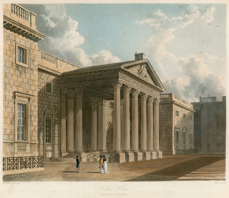 Carlton House, Londen, noordzijde door William Westall