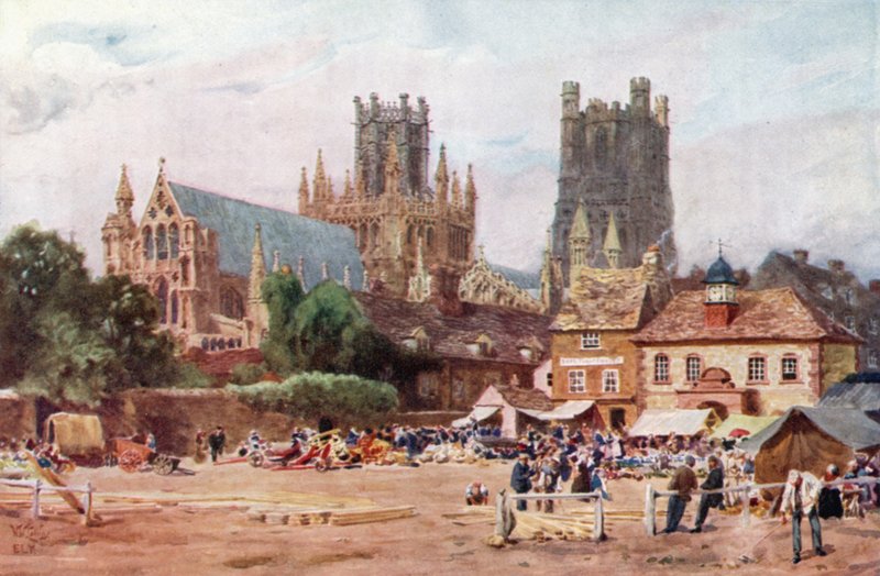 Ely, de markt door William Wiehe Collins