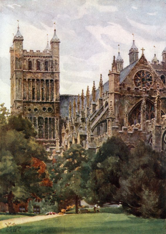 Exeter vanuit de Paleistuinen door William Wiehe Collins