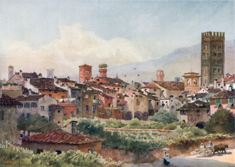 Lucca. Vanaf de stadsmuren door William Wiehe Collins