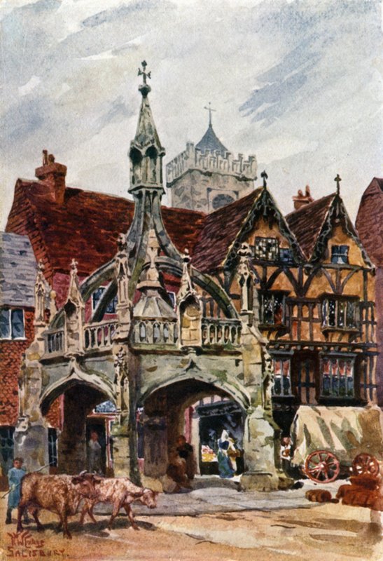 Salisbury, het Markt Kruis door William Wiehe Collins