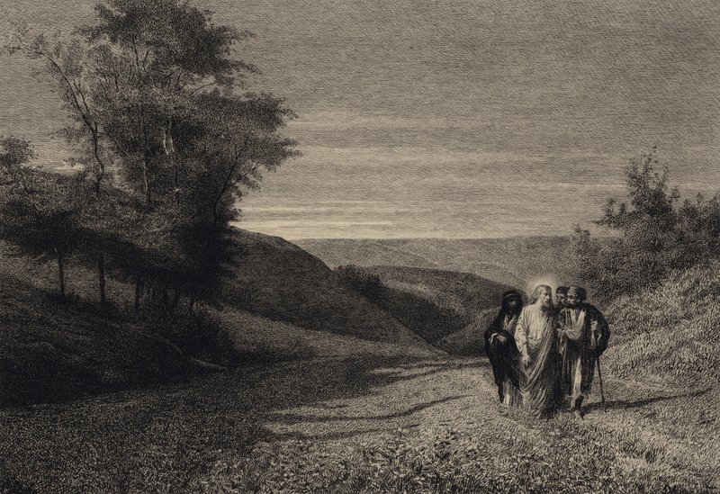 Jezus en zijn discipelen op weg naar Caesarea door after Albert Robida