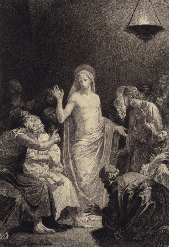 Jezus verschijnt aan de discipelen door after Albert Robida