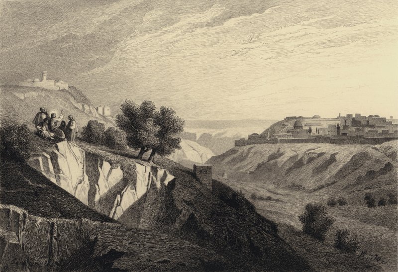 Jezus op de Olijfberg door after Albert Robida