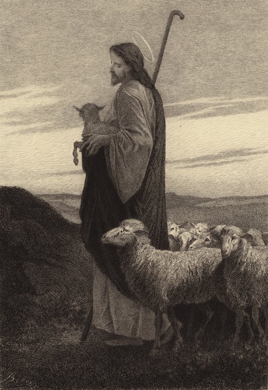 De goede herder door after Albert Robida
