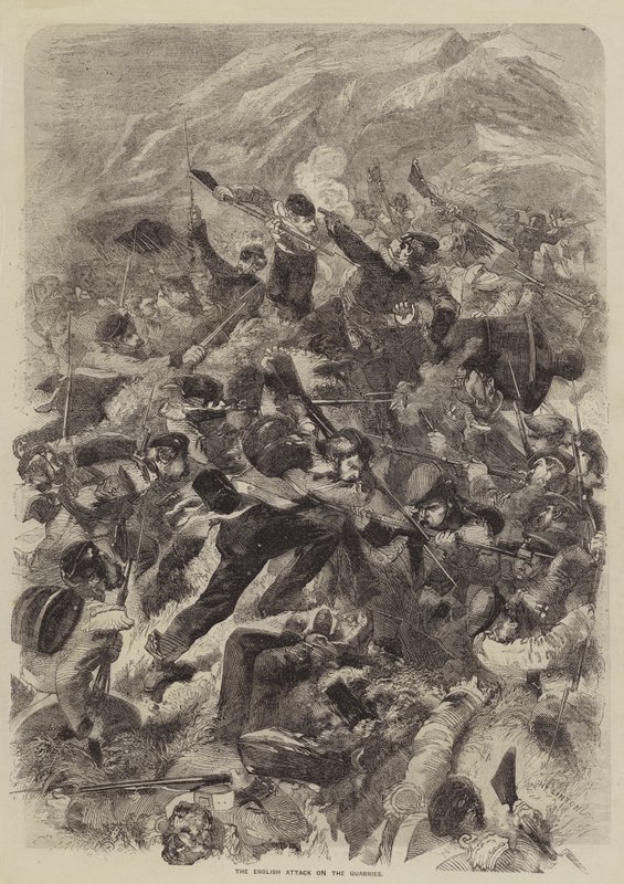 De Engelse aanval op de steengroeven door after Edmond Morin