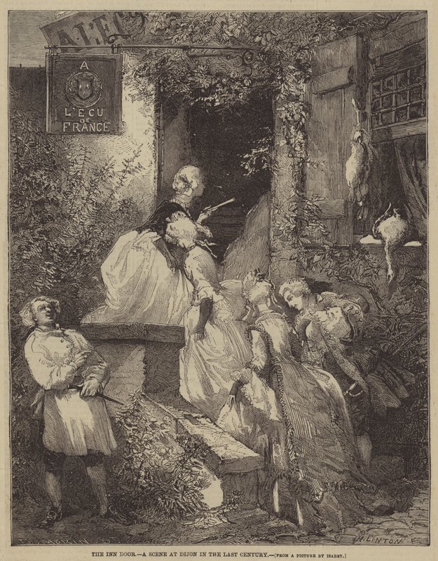 De Herbergdeur, een Scene in Dijon in de Vorige Eeuw door after Edmond Morin